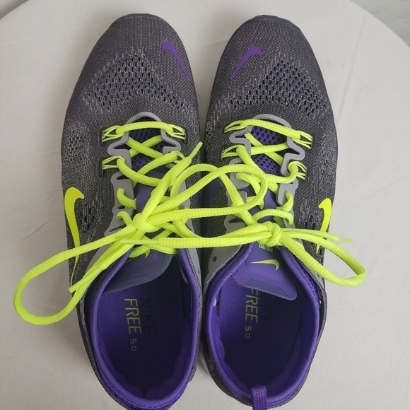 Nike Free 5.0 Purple and Gray Running Shoes Sz 10 - Picture 7 of 8